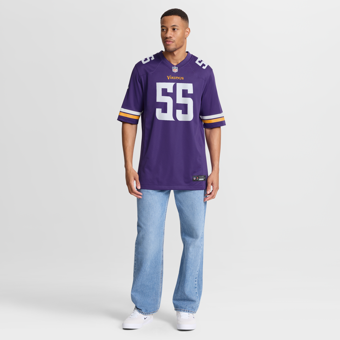 Men's Minnesota Vikings Eric Wilson Nike  Purple Team Game Jersey