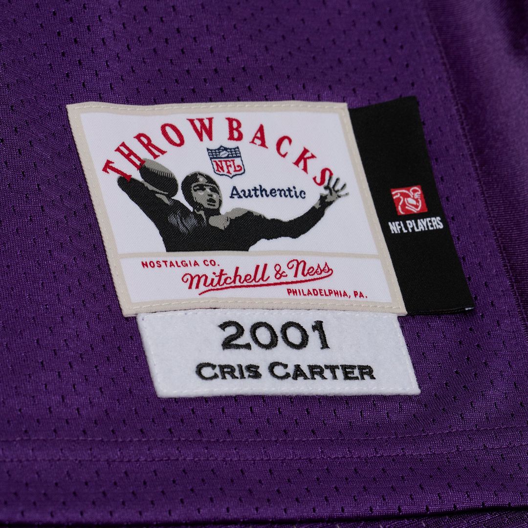 Men's Minnesota Vikings Cris Carter Mitchell & Ness Purple 2001 Authentic Throwback Jersey