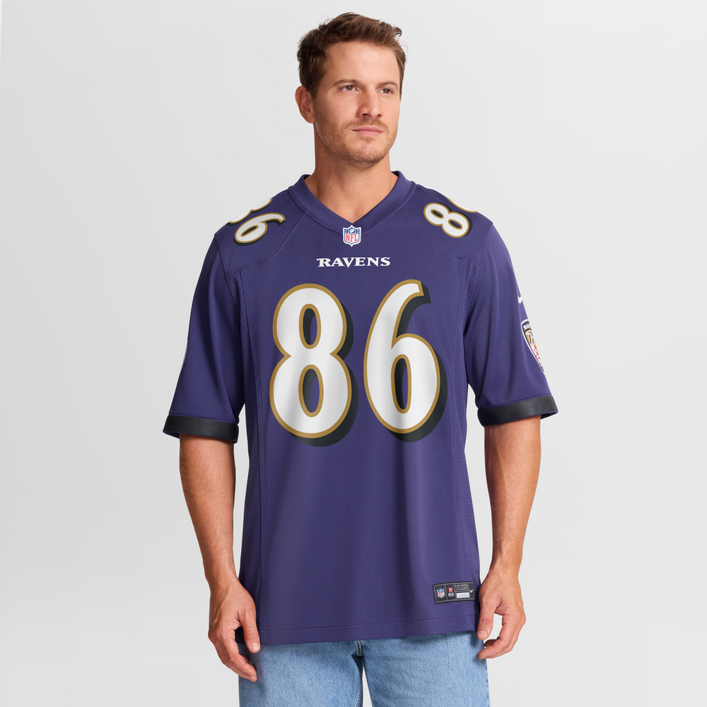 Men's Baltimore Ravens Cornelius Johnson Nike  Purple Team Game Jersey