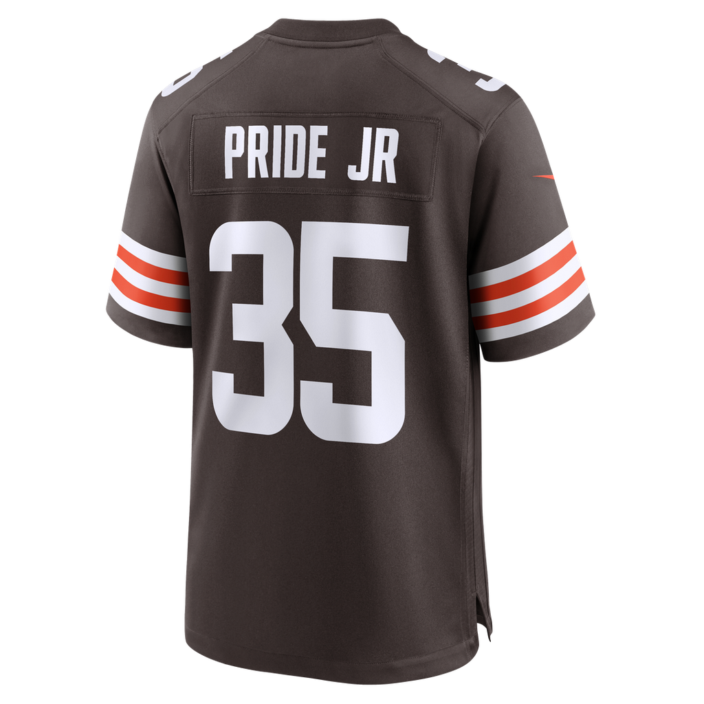 Men's Cleveland Browns Toriano Pride Jr. Nike Brown Team Game Jersey