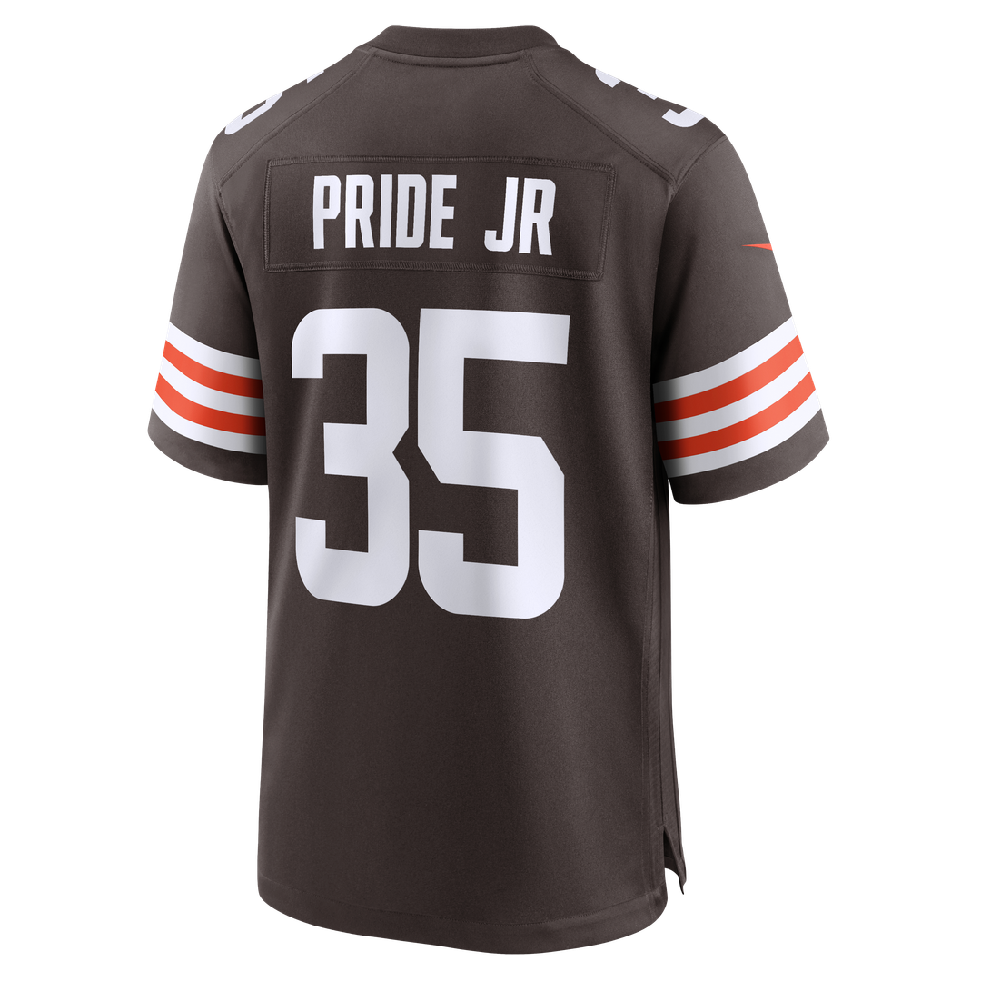 Men's Cleveland Browns Toriano Pride Jr. Nike Brown Team Game Jersey