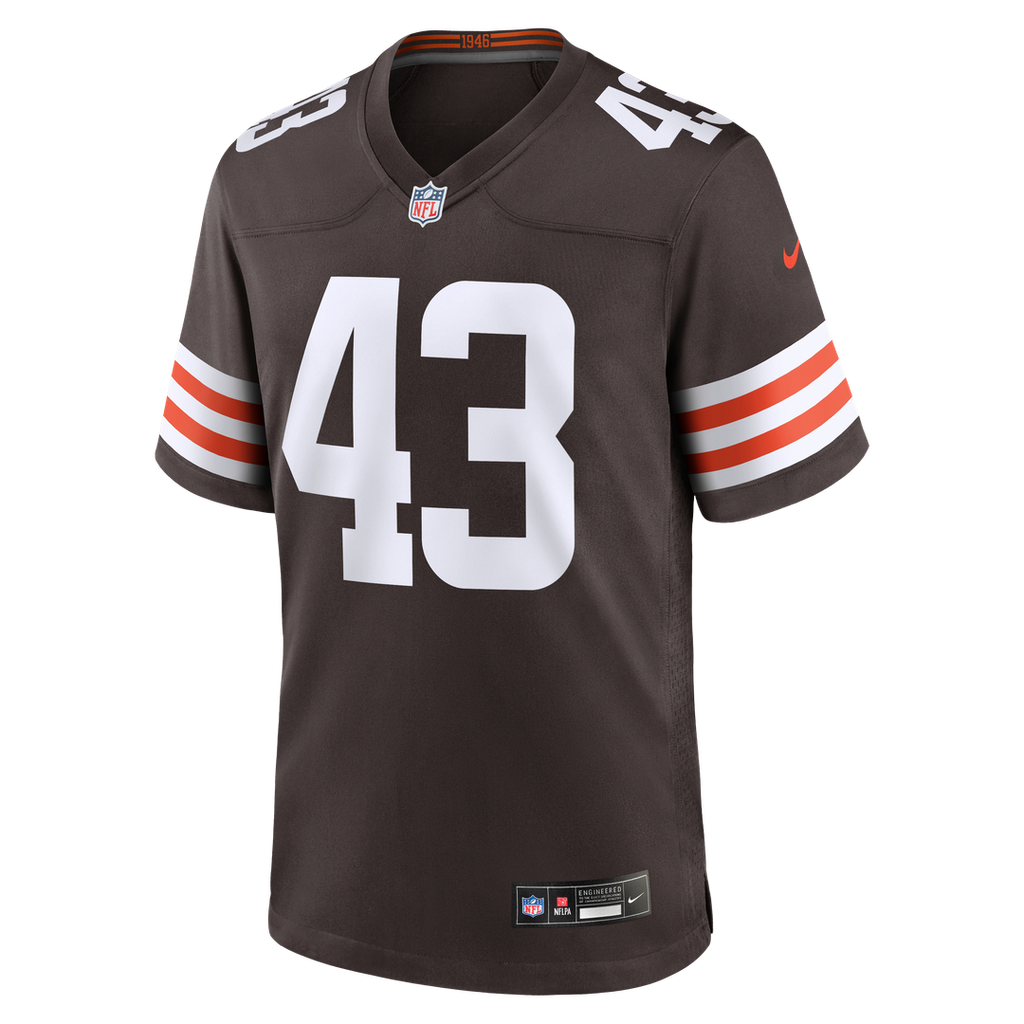 Men's Cleveland Browns Mohamoud Diabate Nike  Brown Team Game Jersey
