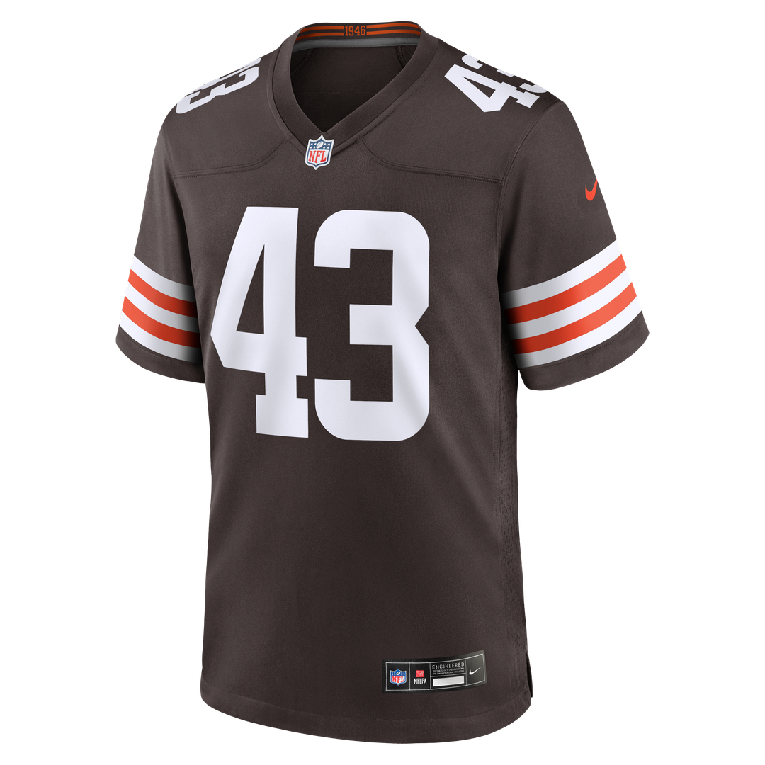 Men's Cleveland Browns Mohamoud Diabate Nike  Brown Team Game Jersey