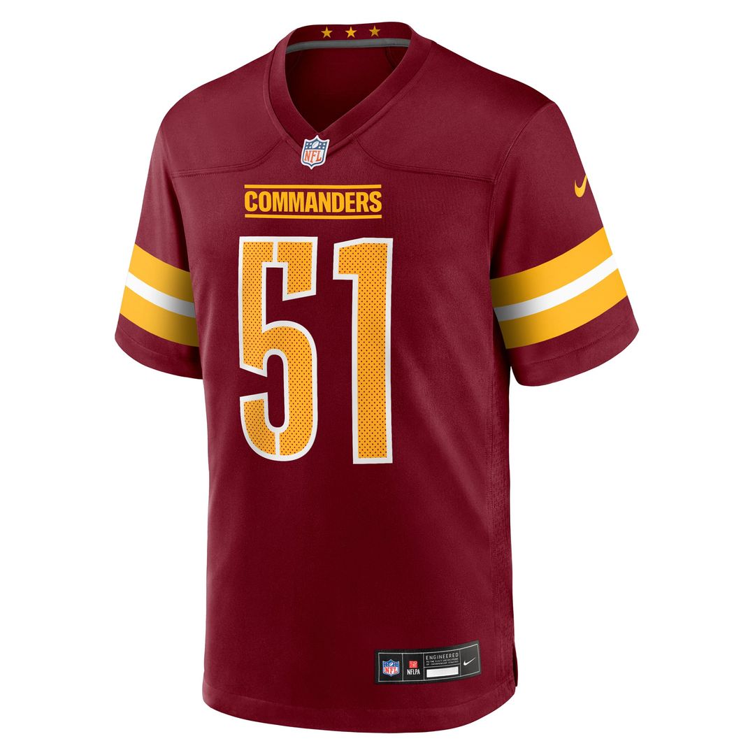 Men's Washington Commanders Ale Kaho Nike  Burgundy Team Game Jersey