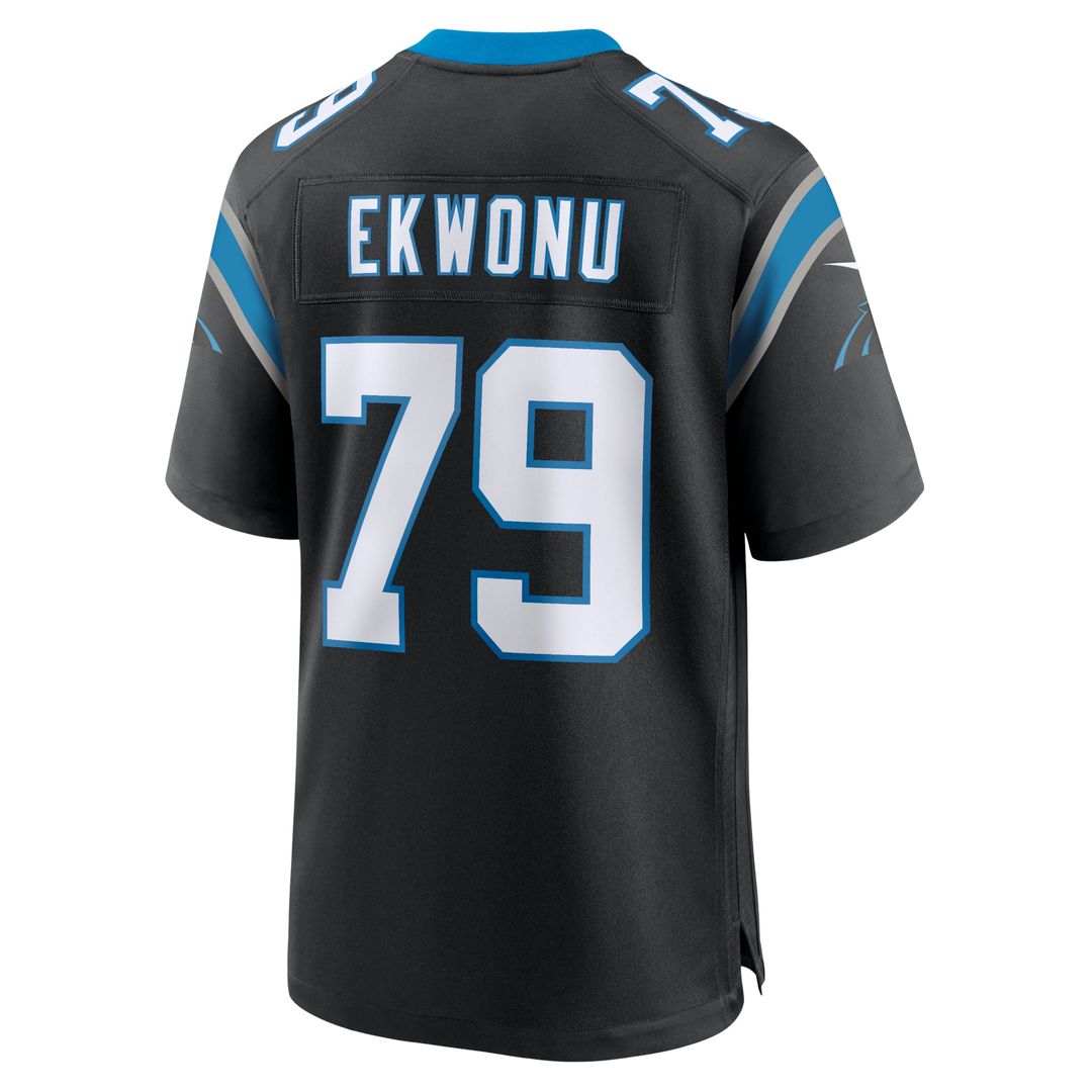 Men's Carolina Panthers Ikem Ekwonu Nike Black Game Jersey
