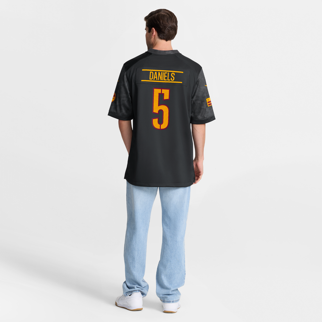 Men's Washington Commanders Jayden Daniels Nike Black Alternate Game Player Jersey