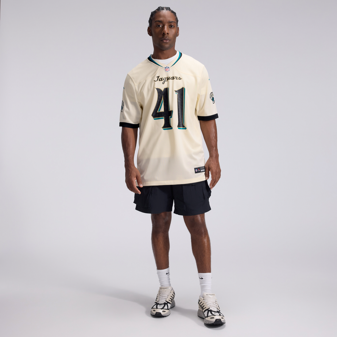 Men's Jacksonville Jaguars Josh Hines-Allen Nike Natural 2026 Rivalries Collection Game Jersey