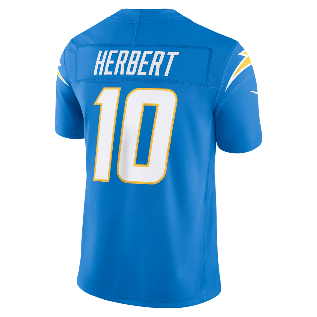 Men's Los Angeles Chargers Justin Herbert Nike Navy Alternate Super Chargers Vapor F.U.S.E. Stitched Limited Jersey