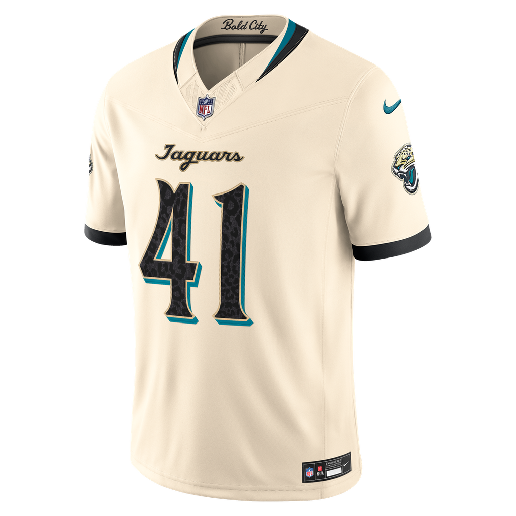 Men's Jacksonville Jaguars Josh Hines-Allen Nike Natural 2026 Rivalries Collection Stitched Limited Jersey