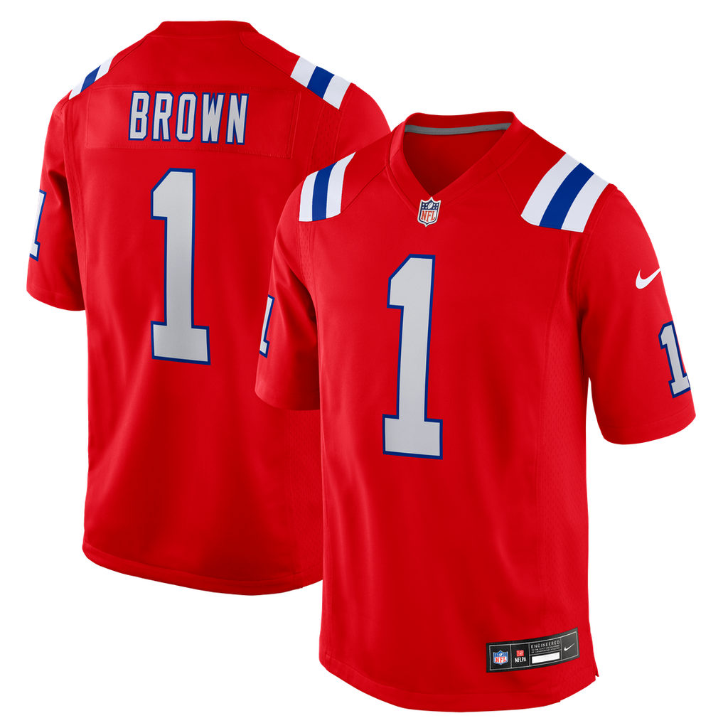 Men's New England Patriots A.J. Brown Nike Red Game Jersey