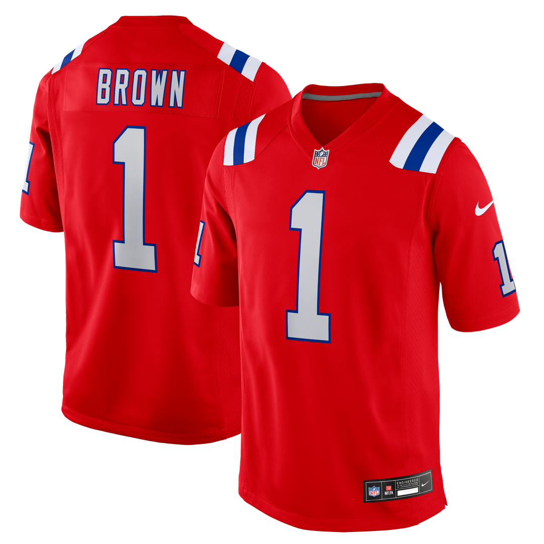 Men's New England Patriots A.J. Brown Nike Red Game Jersey