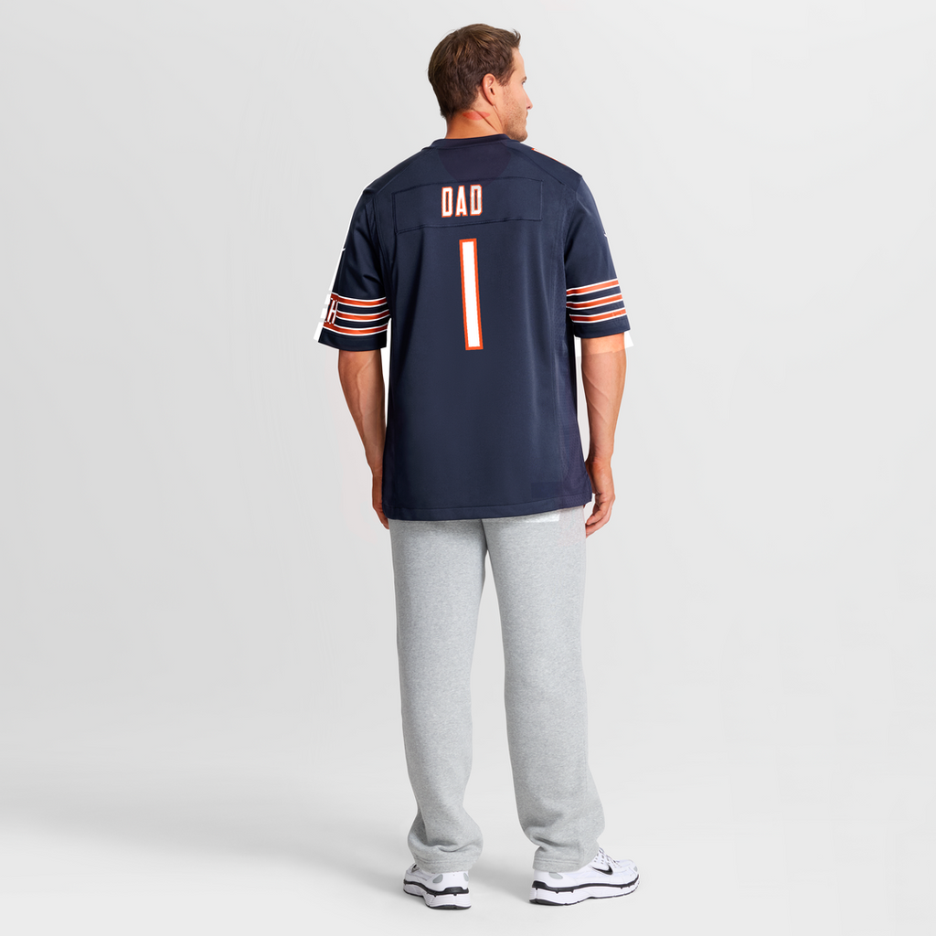 Men's Chicago Bears Number 1 Dad Nike Navy Game Jersey