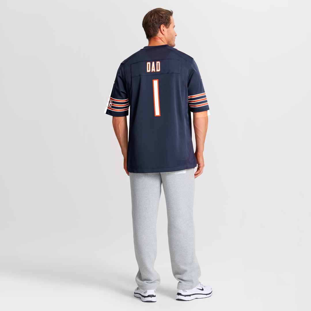 Men's Chicago Bears Number 1 Dad Nike Navy Game Jersey