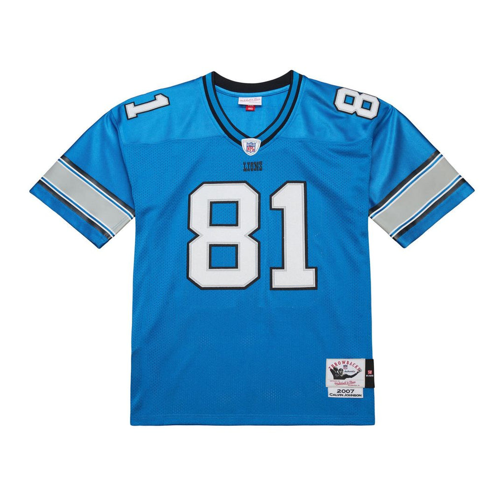Men's Detroit Lions Calvin Johnson Mitchell & Ness Black 2007 Authentic Throwback Jersey