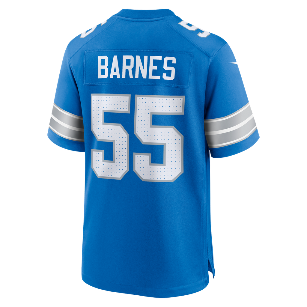 Men's Detroit Lions Derrick Barnes Nike  Blue Team Game Jersey