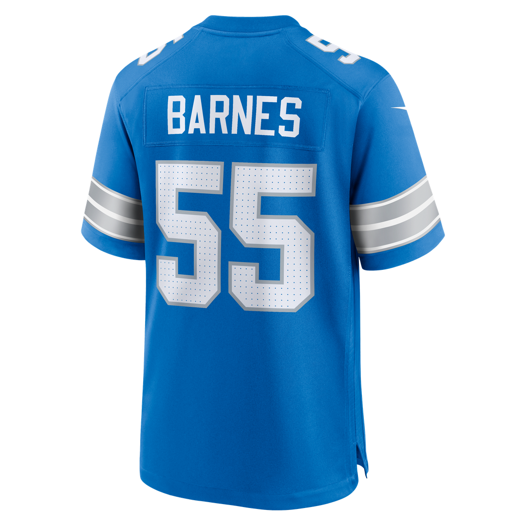 Men's Detroit Lions Derrick Barnes Nike  Blue Team Game Jersey