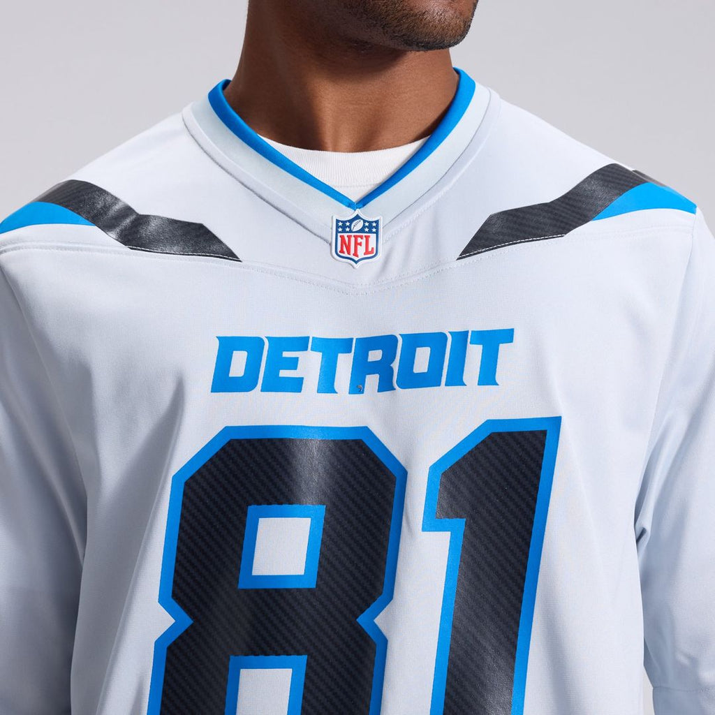 Men's Detroit Lions Calvin Johnson Nike Silver 2026 Rivalries Collection Game Jersey