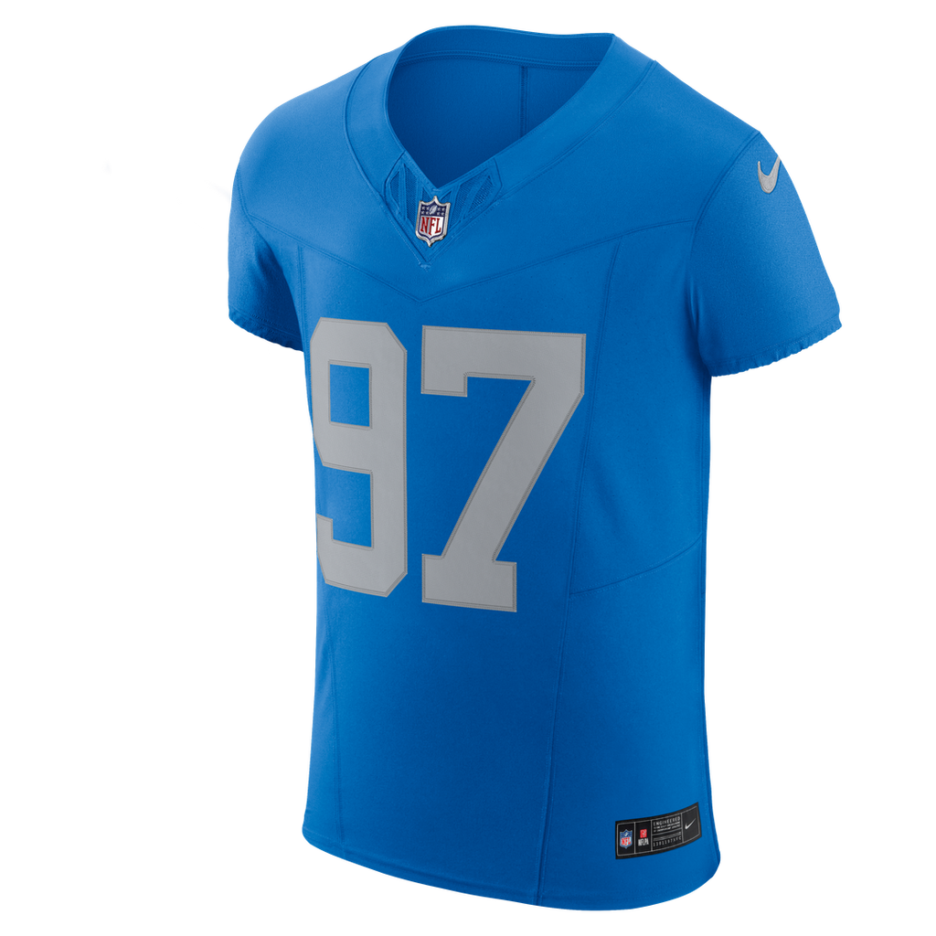 Men's Detroit Lions Aidan Hutchinson Nike Blue Alternate Vapor F.U.S.E. Elite Jersey