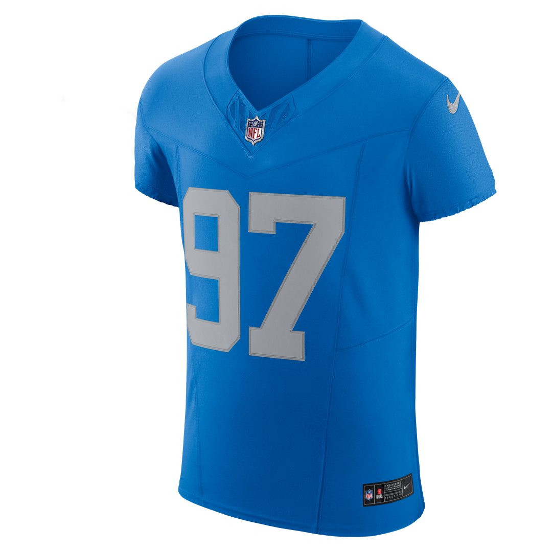Men's Detroit Lions Aidan Hutchinson Nike Blue Alternate Vapor F.U.S.E. Elite Jersey