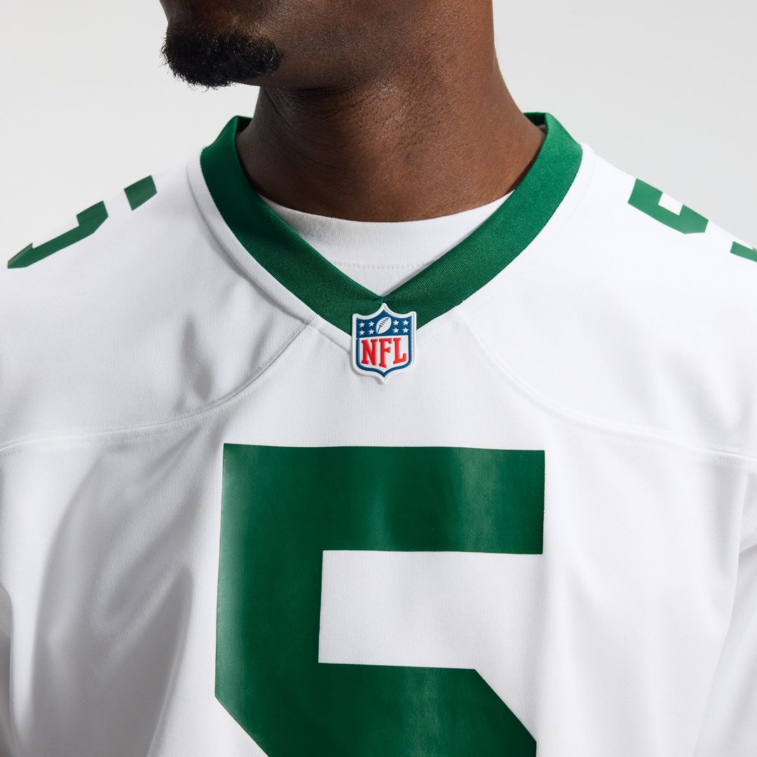 Men's New York Jets Garrett Wilson Nike Legacy White Game Jersey