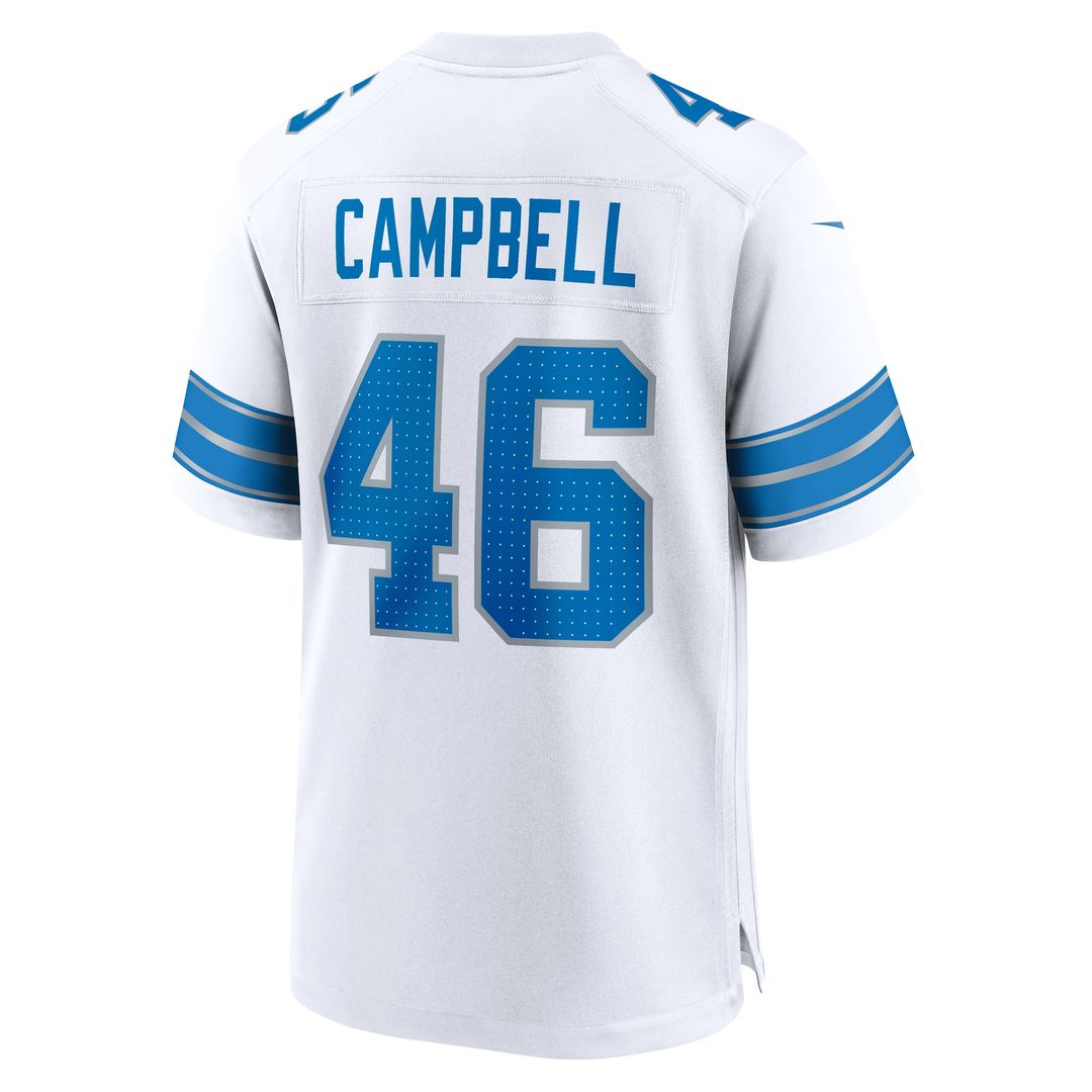 Men's Detroit Lions Jack Campbell Nike  White White Game Jersey