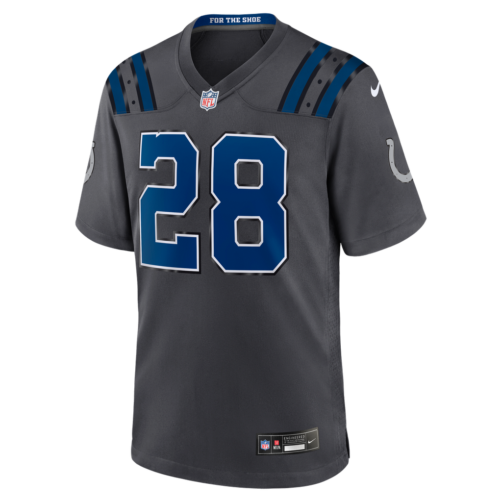 Men's Indianapolis Colts Jonathan Taylor Nike Anthracite 2026 Rivalries Collection Game Jersey