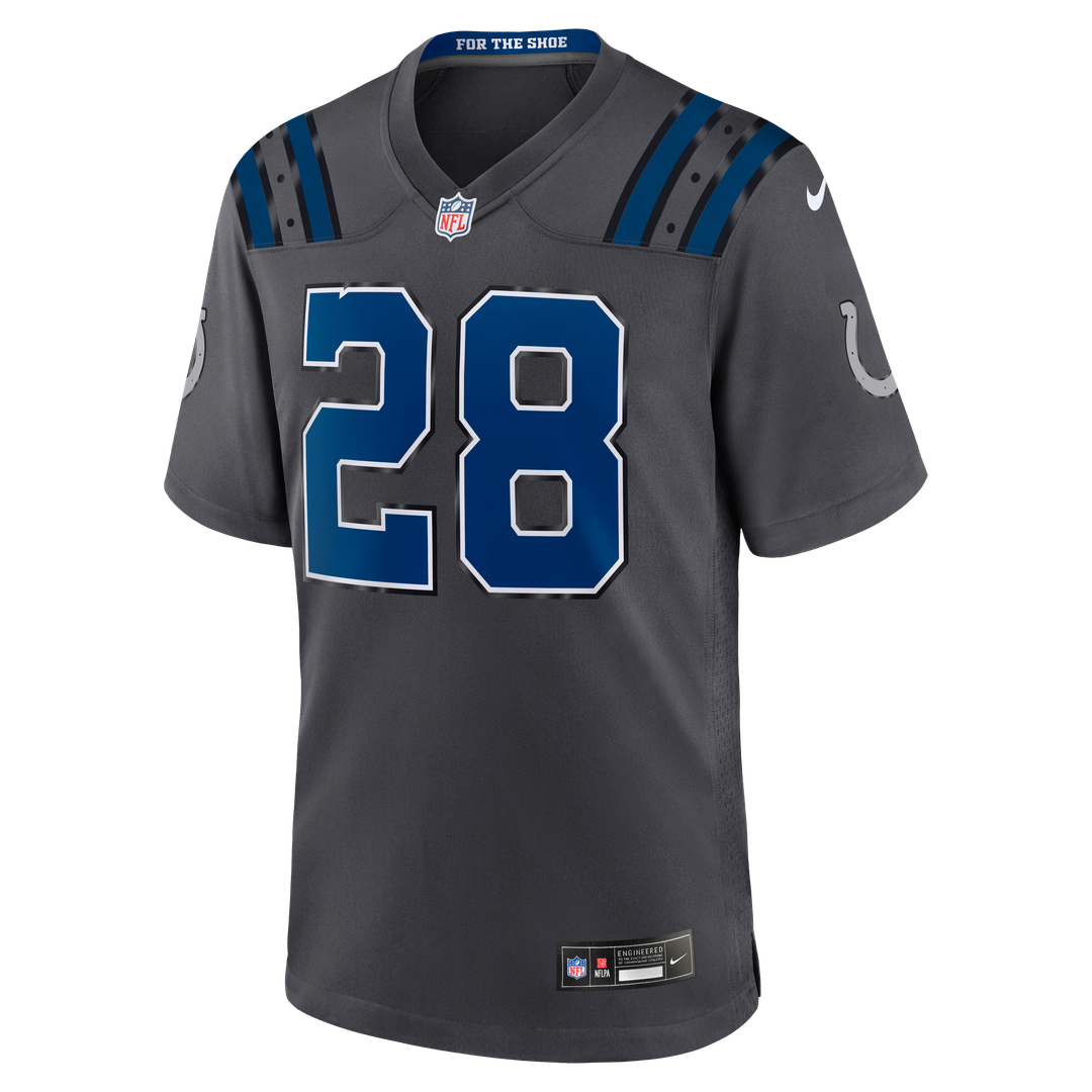 Men's Indianapolis Colts Jonathan Taylor Nike Anthracite 2026 Rivalries Collection Game Jersey