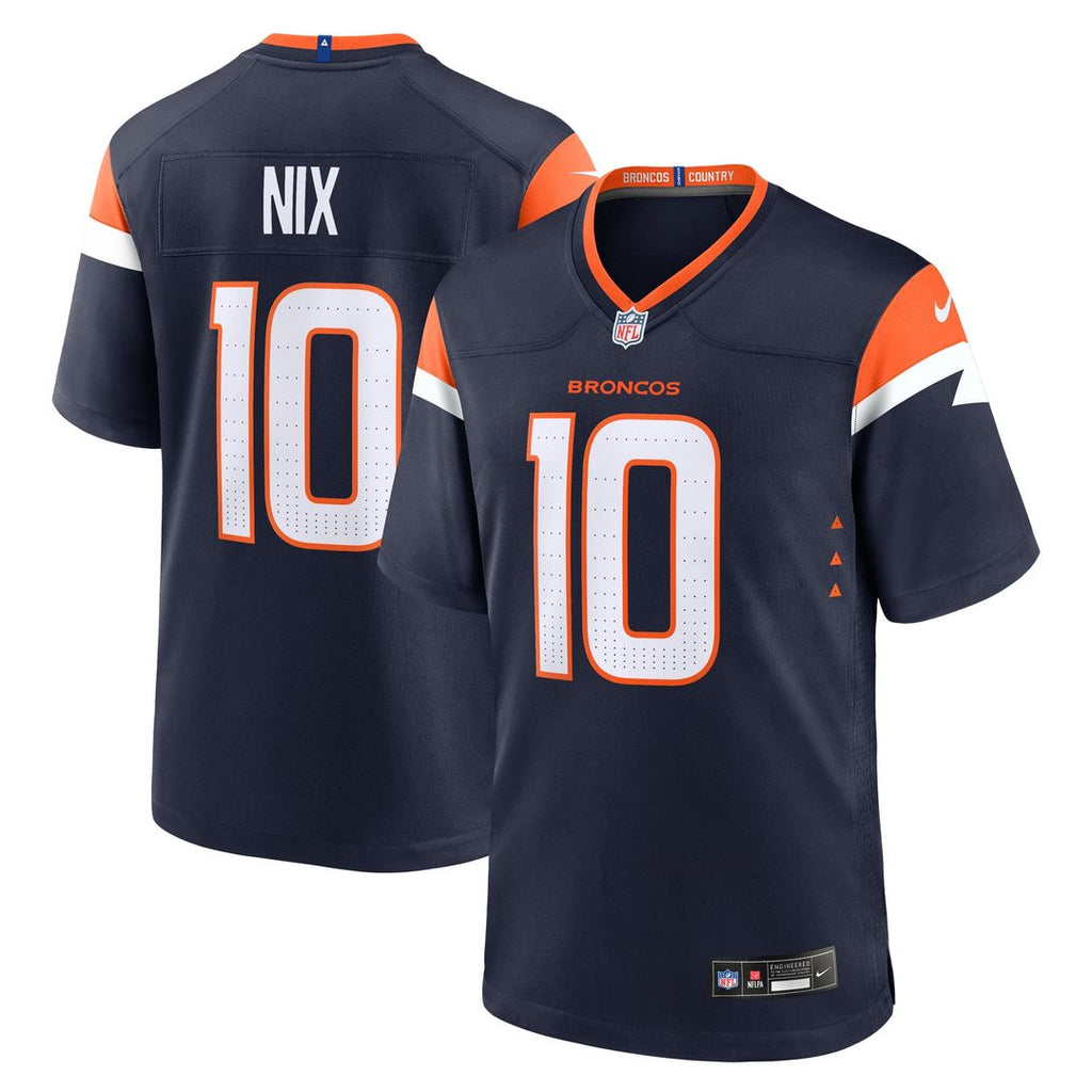 Men's Denver Broncos Bo Nix Nike  Navy Alternate Game Jersey