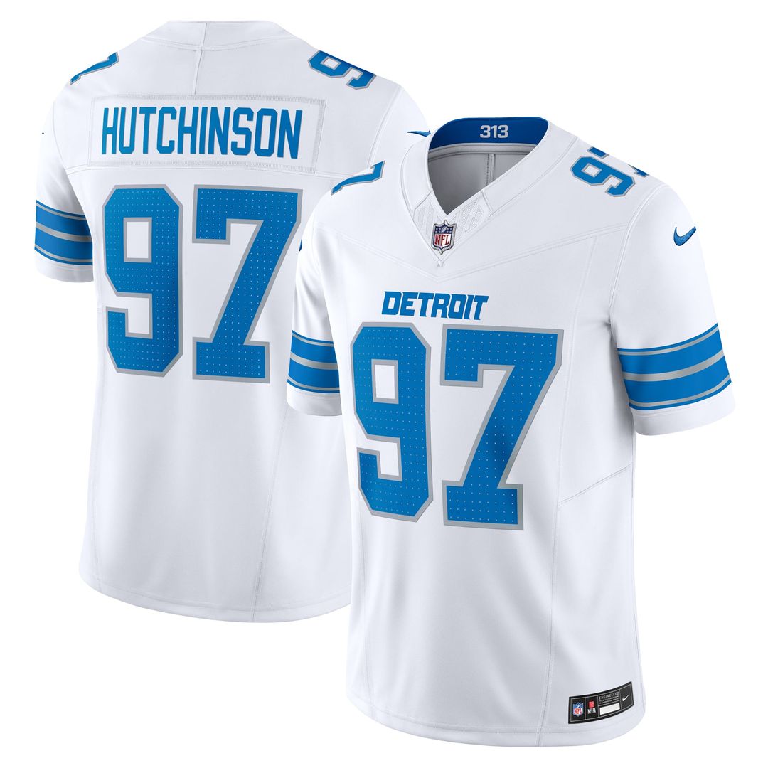 Men's Detroit Lions Aidan Hutchinson Nike Blue Vapor F.U.S.E. Alternate Limited Jersey