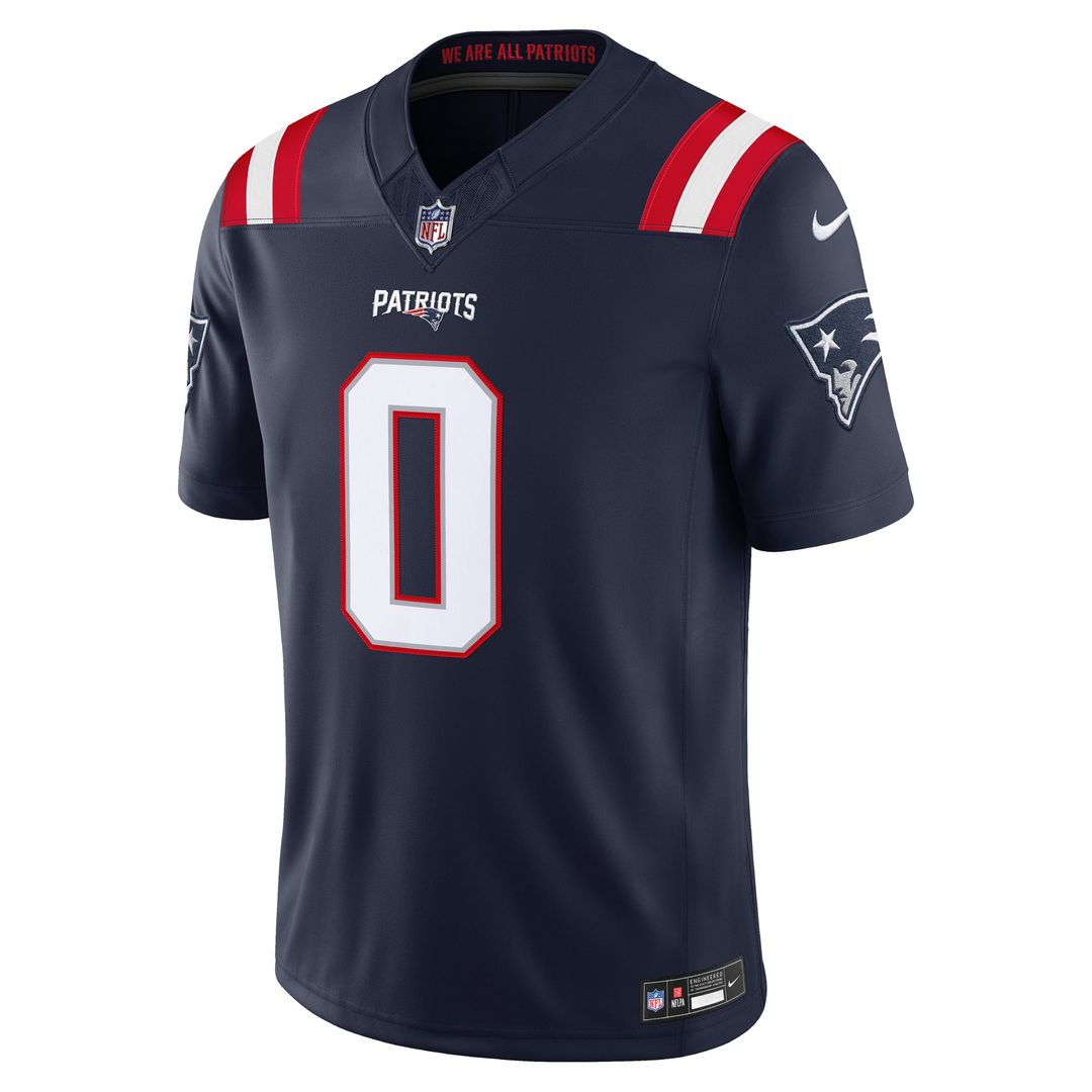 Men's New England Patriots Christian Gonzalez Nike Navy Team Vapor F.U.S.E. Stitched Limited Jersey