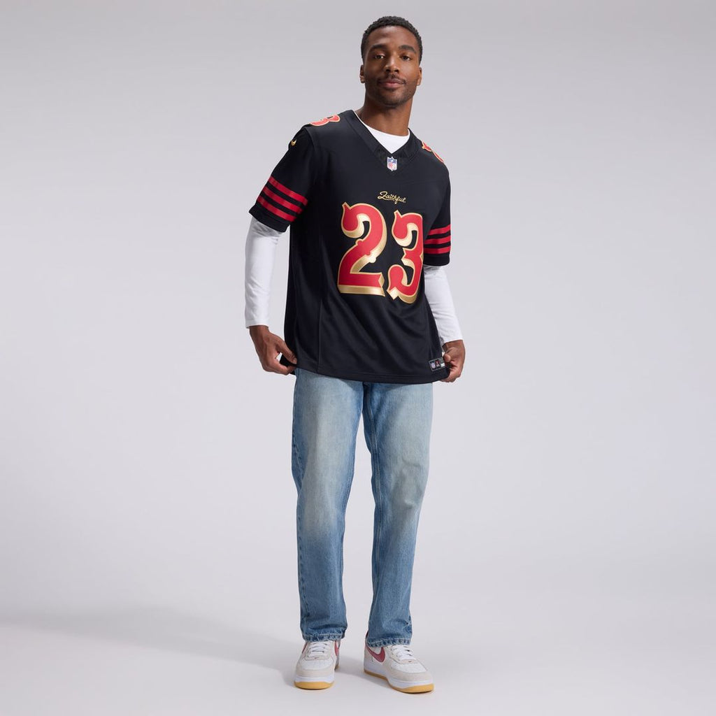 Men's San Francisco 49ers Christian McCaffrey Nike Black Rivalries Collection Stitched Limited Jersey