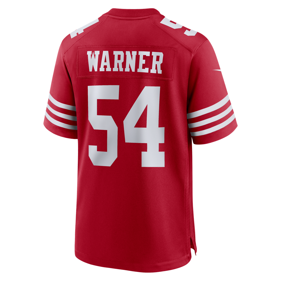 Men's San Francisco 49ers Fred Warner Nike White 80th Anniversary Game Jersey