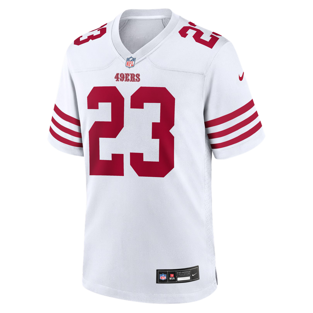 Men's San Francisco 49ers Christian McCaffrey Nike White Game Player Jersey