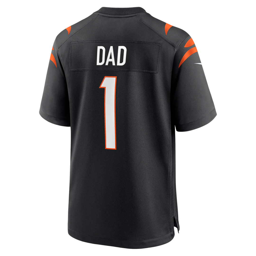 Men's Cincinnati Bengals Number 1 Dad Nike Black Game Jersey