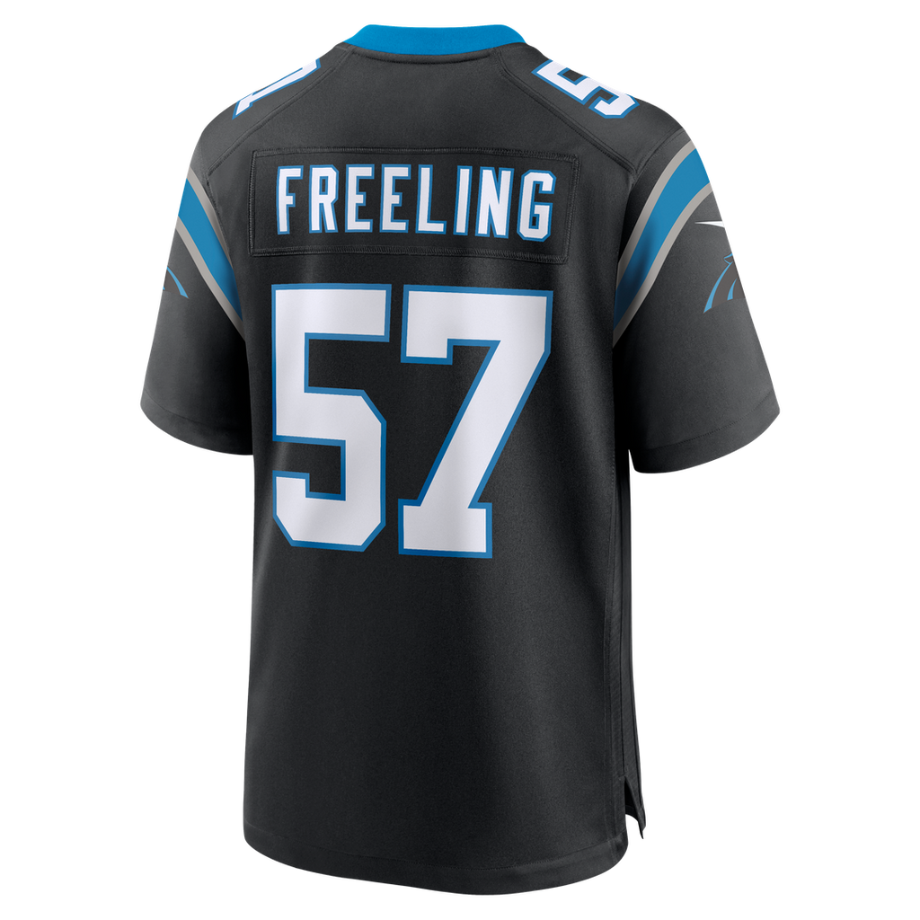 Men's Carolina Panthers Monroe Freeling Nike Black Team Game Jersey