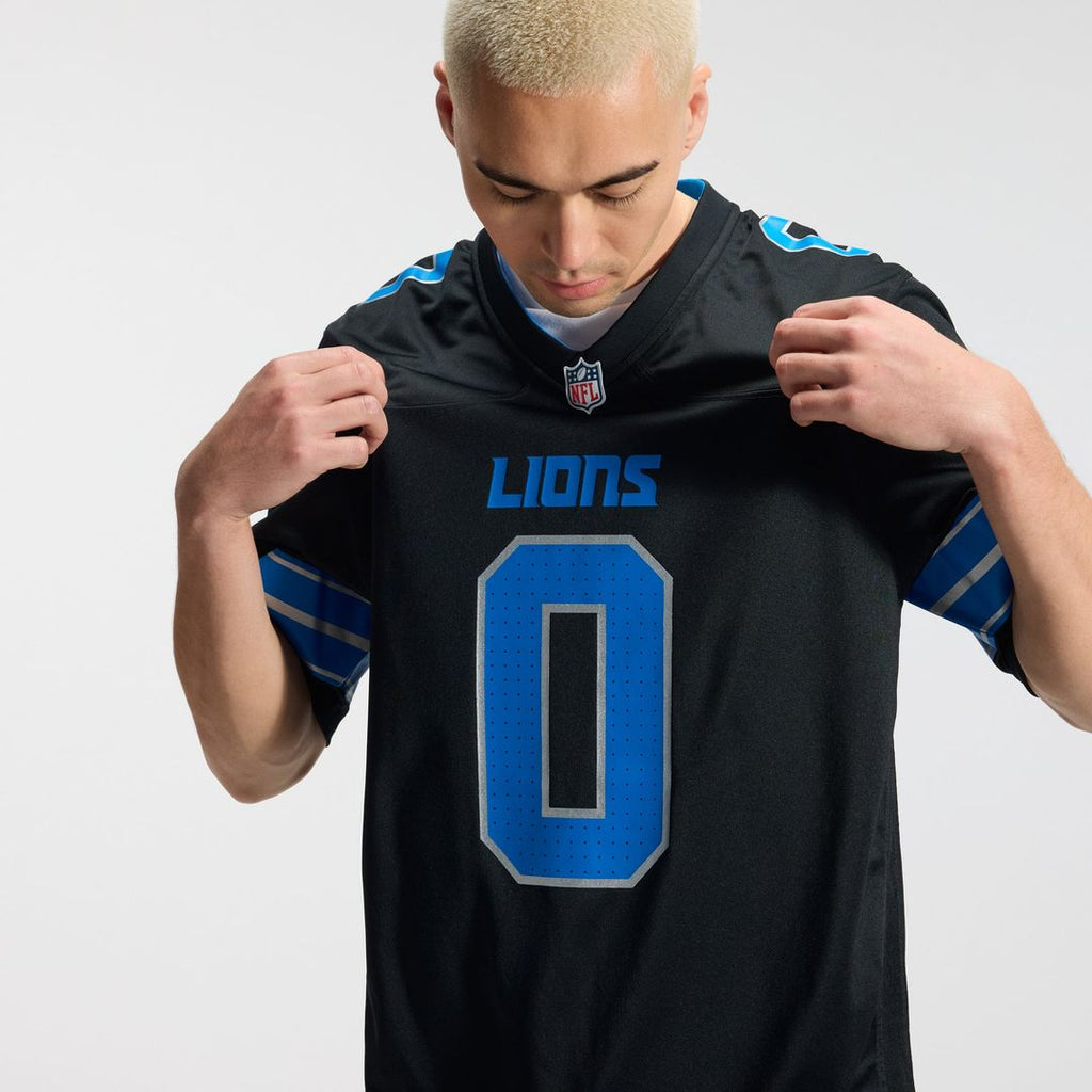Men's Detroit Lions Jahmyr Gibbs Nike Black 2nd Alternate Game Player Jersey