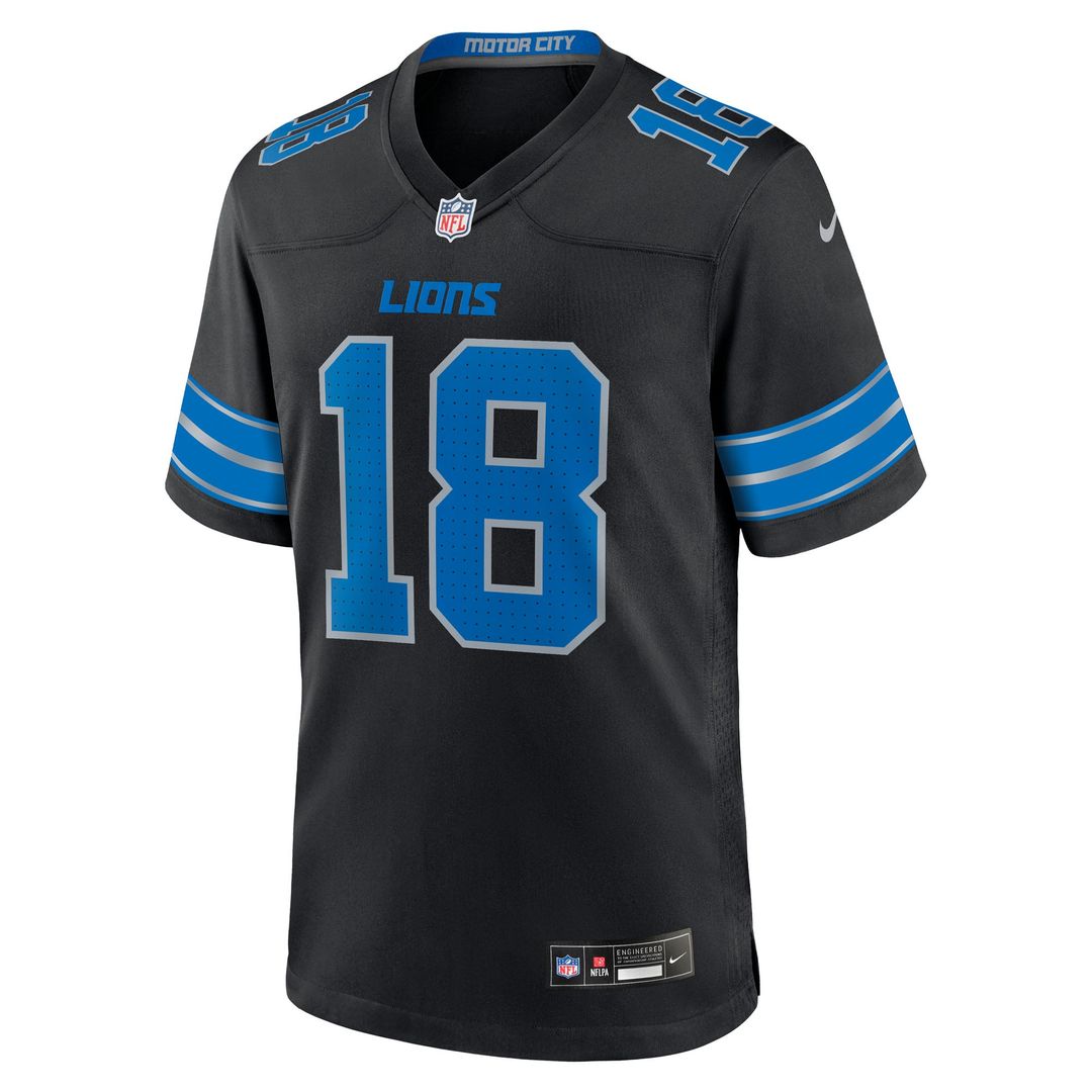 Men's Detroit Lions Isaac TeSlaa Nike Black Alternate Game Player Jersey