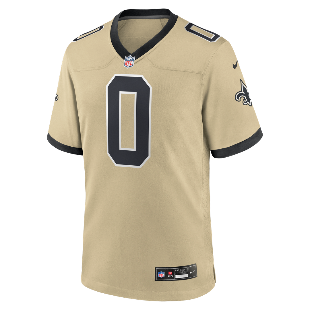 Men's New Orleans Saints Jordyn Tyson Nike Black Team Game Jersey