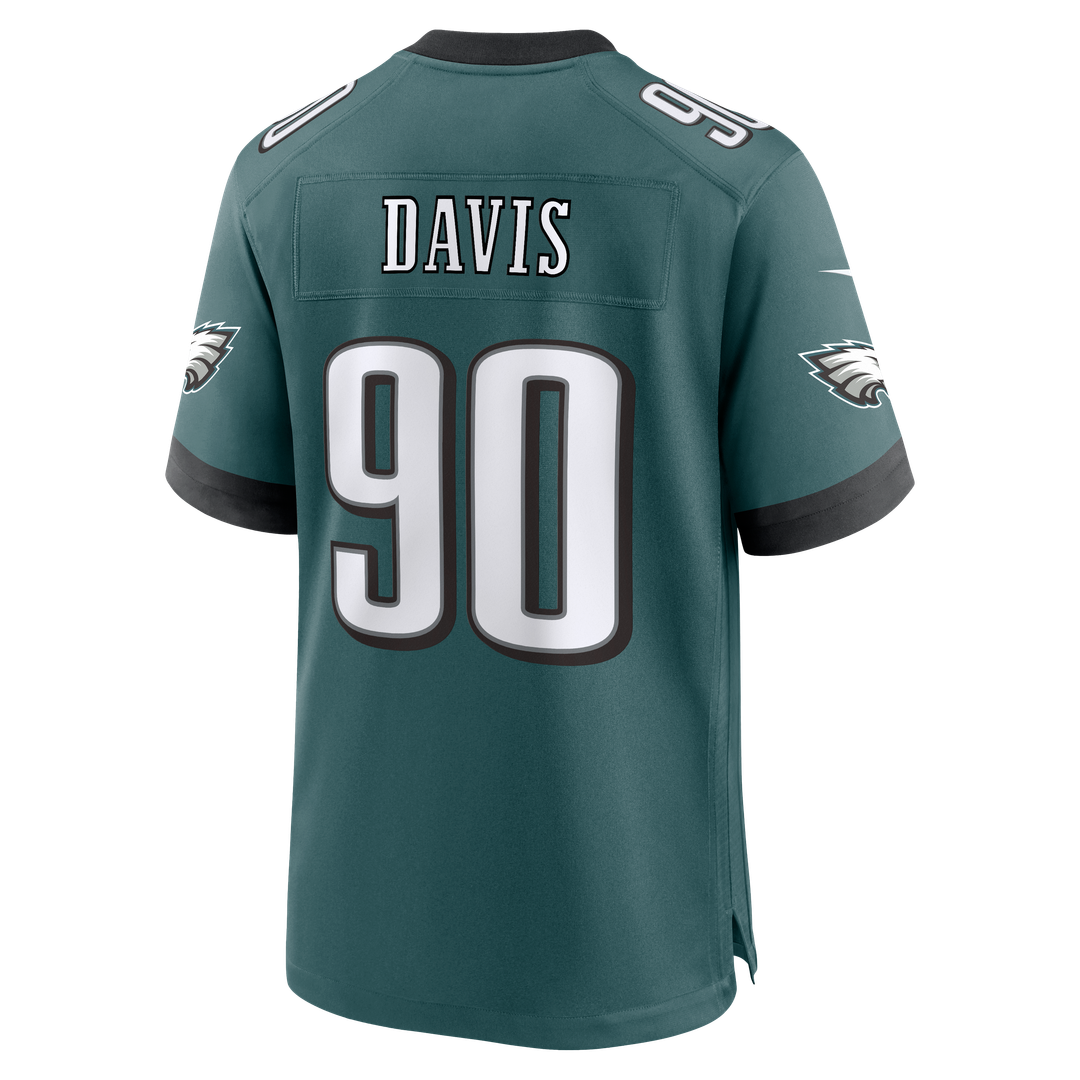 Men's Philadelphia Eagles Jordan Davis Nike  Midnight Green Team Game Jersey