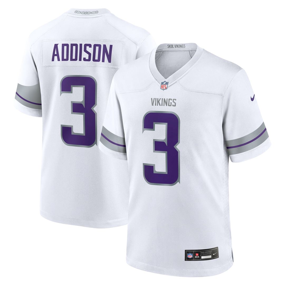 Men's Minnesota Vikings Jordan Addison Nike Purple  Game Jersey