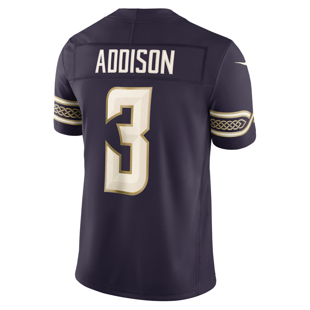 Men's Minnesota Vikings Jordan Addison Nike Purple 2026 Rivalries Collection Stitched Limited Jersey