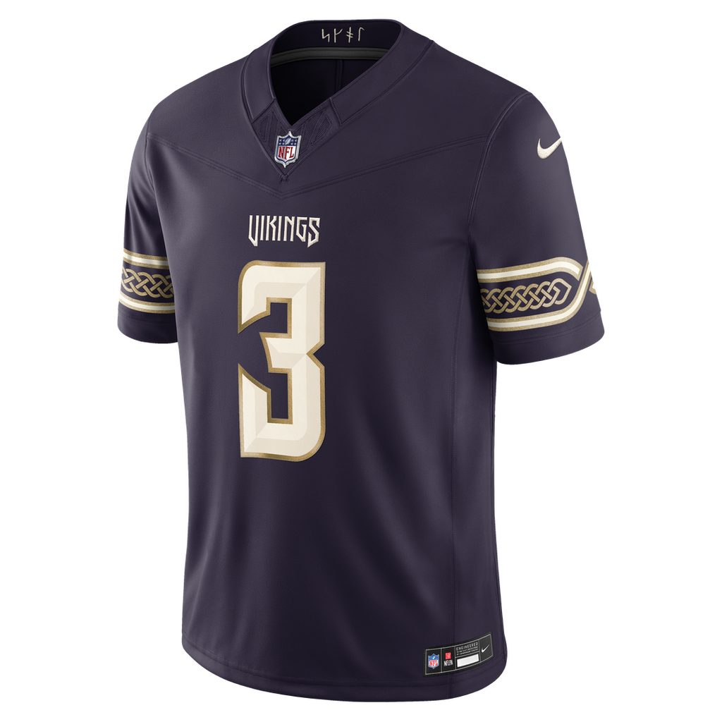 Men's Minnesota Vikings Jordan Addison Nike Purple 2026 Rivalries Collection Stitched Limited Jersey
