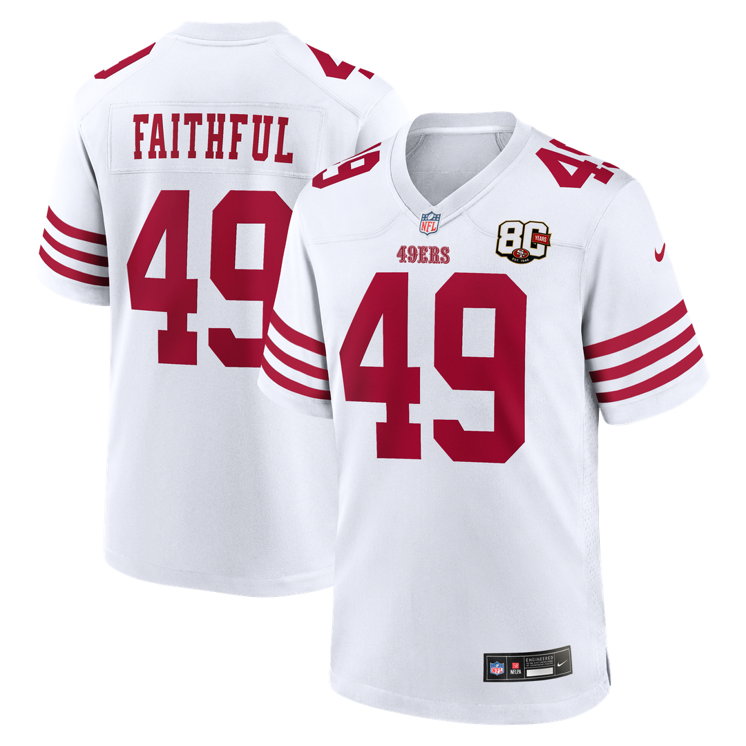 Men's San Francisco 49ers The Faithful Nike Scarlet 80th Anniversary Game Jersey