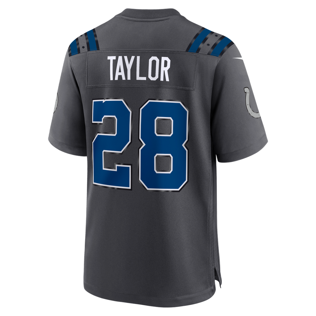 Men's Indianapolis Colts Jonathan Taylor Nike Anthracite 2026 Rivalries Collection Game Jersey