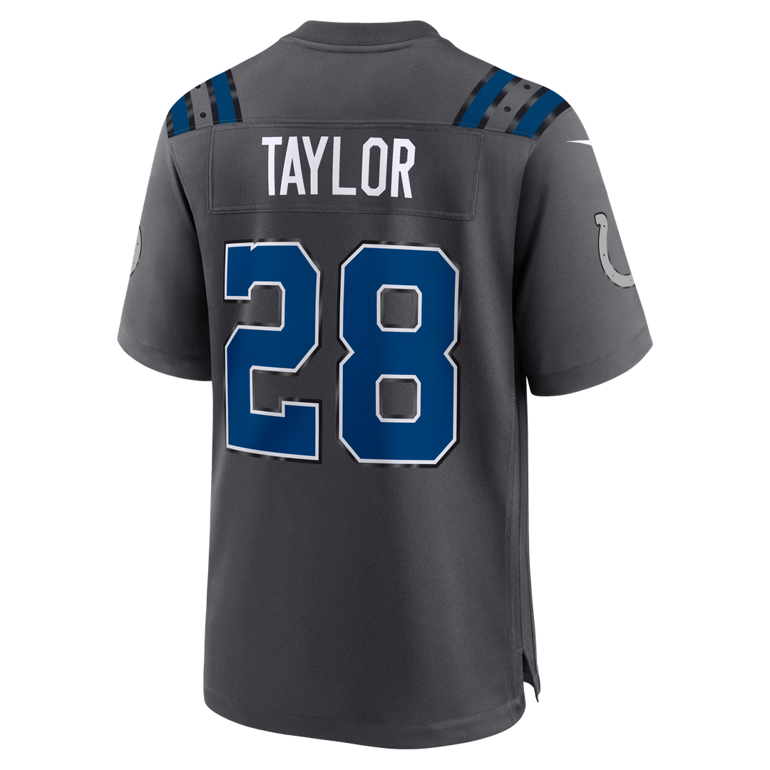 Men's Indianapolis Colts Jonathan Taylor Nike Anthracite 2026 Rivalries Collection Game Jersey
