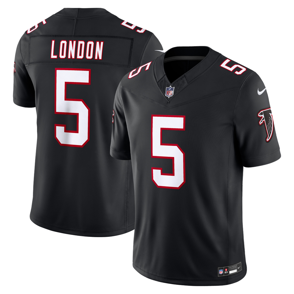 Men's Atlanta Falcons Drake London Nike Black Alternate Throwback Vapor F.U.S.E. Stitched Limited Jersey