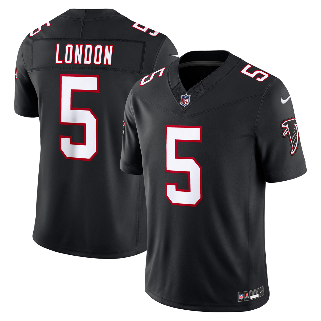 Men's Atlanta Falcons Drake London Nike Black Alternate Throwback Vapor F.U.S.E. Stitched Limited Jersey