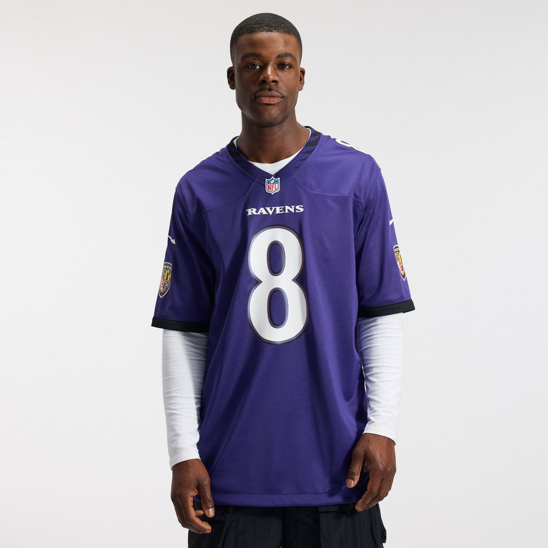 Men's Baltimore Ravens Lamar Jackson Nike Purple Team Game Jersey