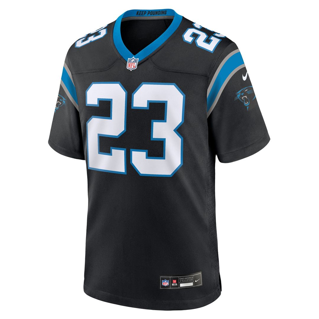 Men's Carolina Panthers Trevor Etienne Nike  Black Team Game Jersey