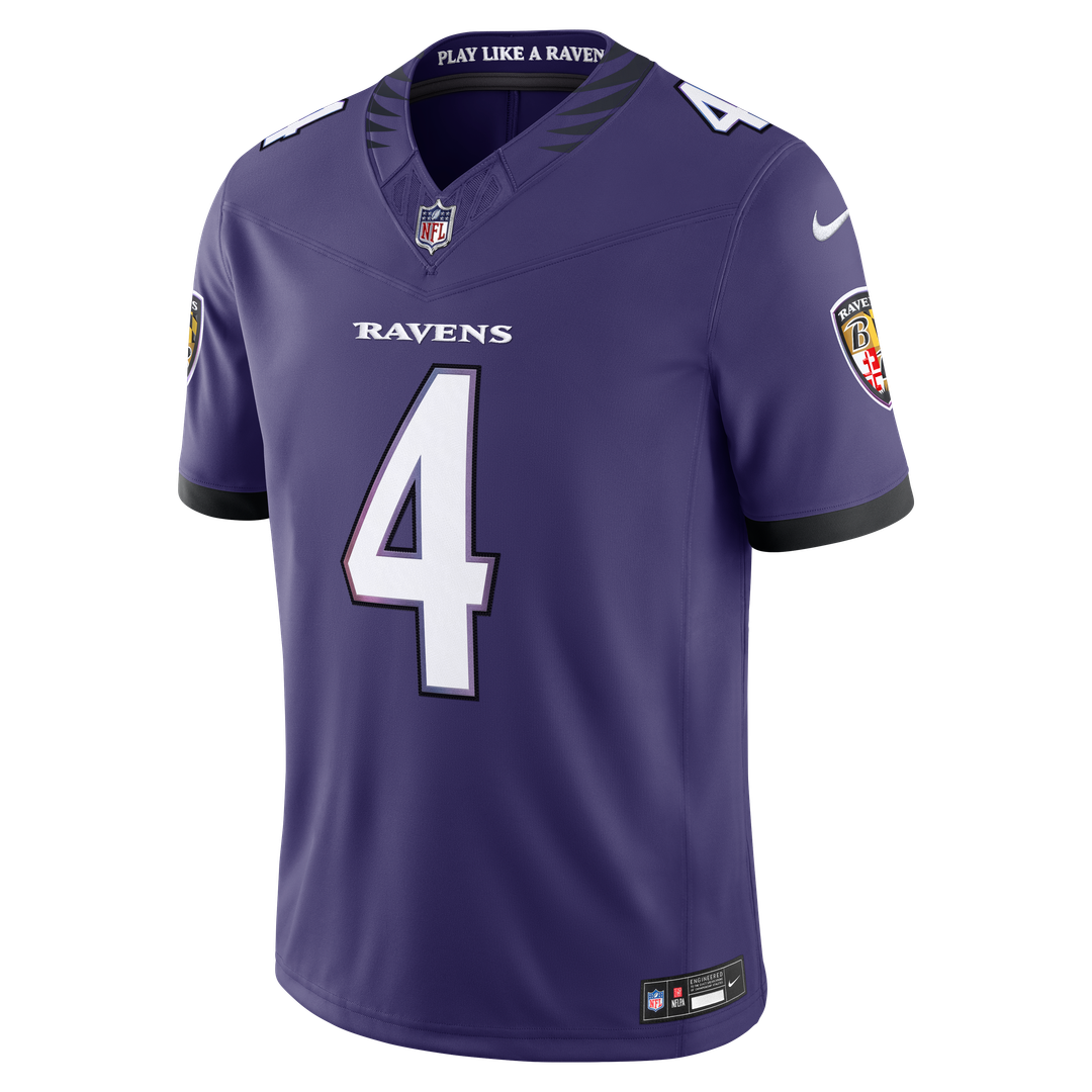 Men's Baltimore Ravens Zay Flowers Nike Purple Team Vapor F.U.S.E. Stitched Limited Jersey